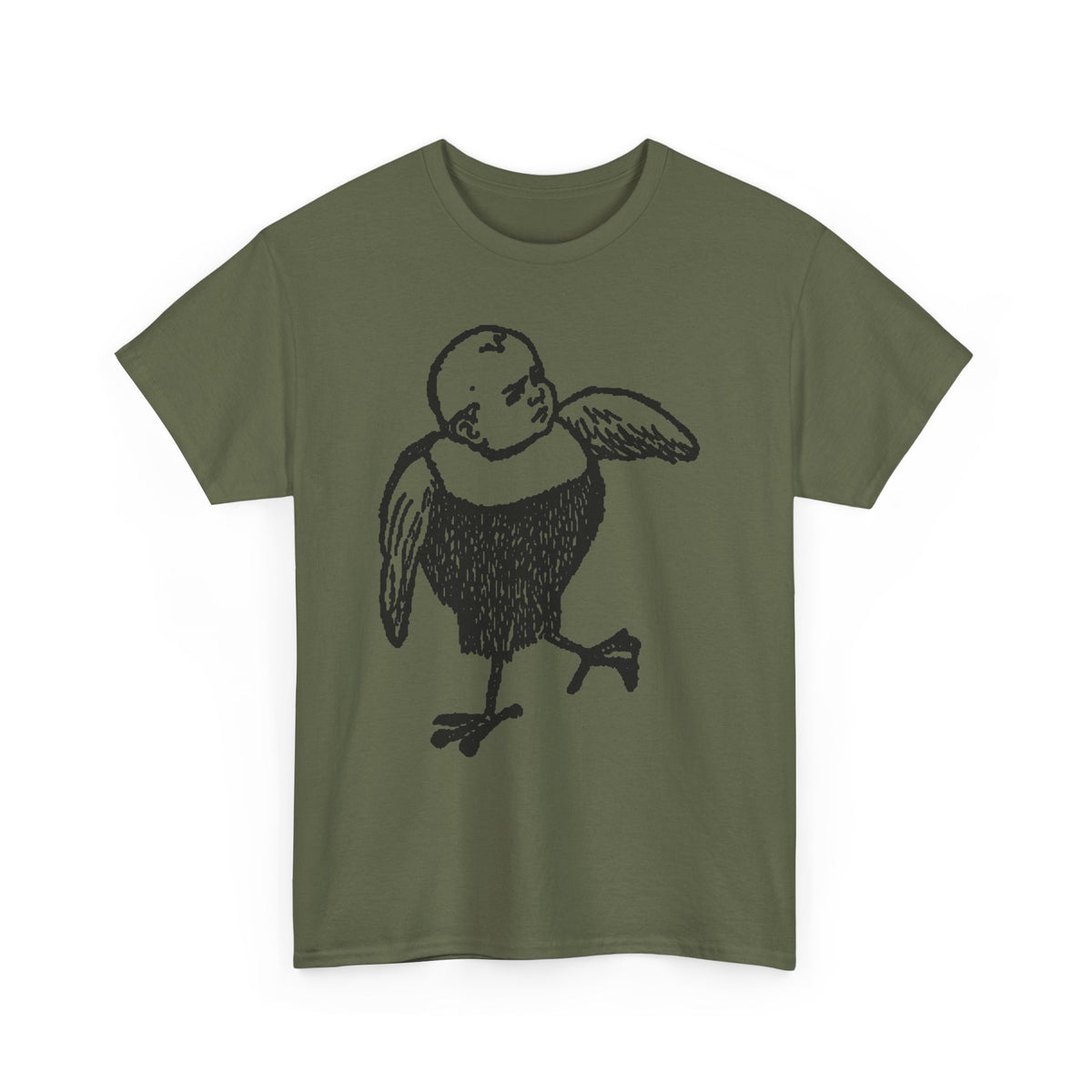 Bobby Hill Bird Monster Shirt 1900 Ad — Vintage Black Ink Bird Illustration Tee
