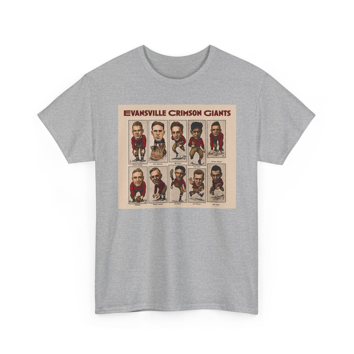 Evansville Crimson Giants Vintage Football Player Card Tee