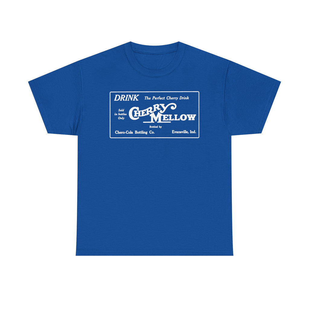 1922 Cherry Mellow Retro Beverage Logo Tee Evansville