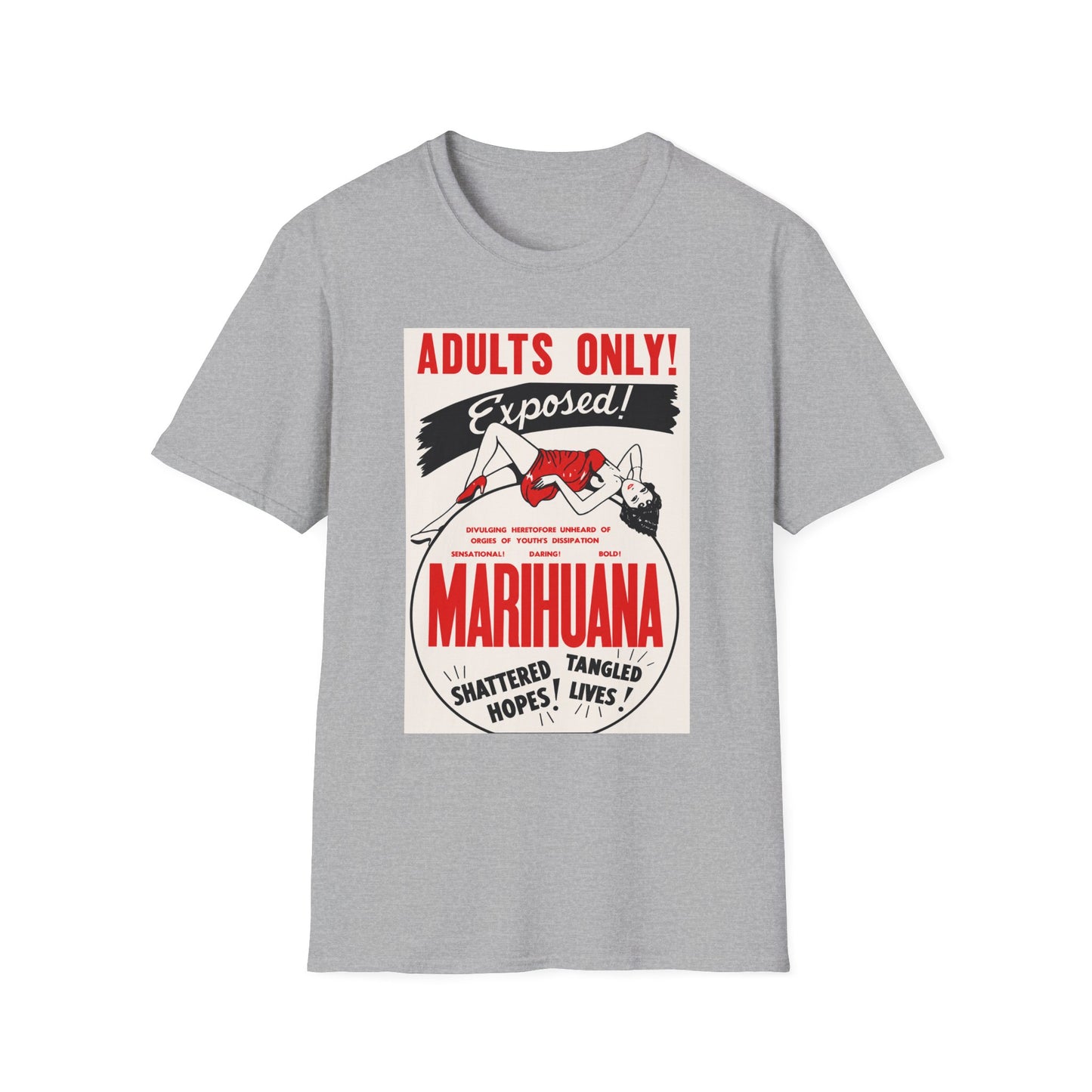 Adults Only Exposed! Retro Pinup Marijuana Propaganda T-Shirt