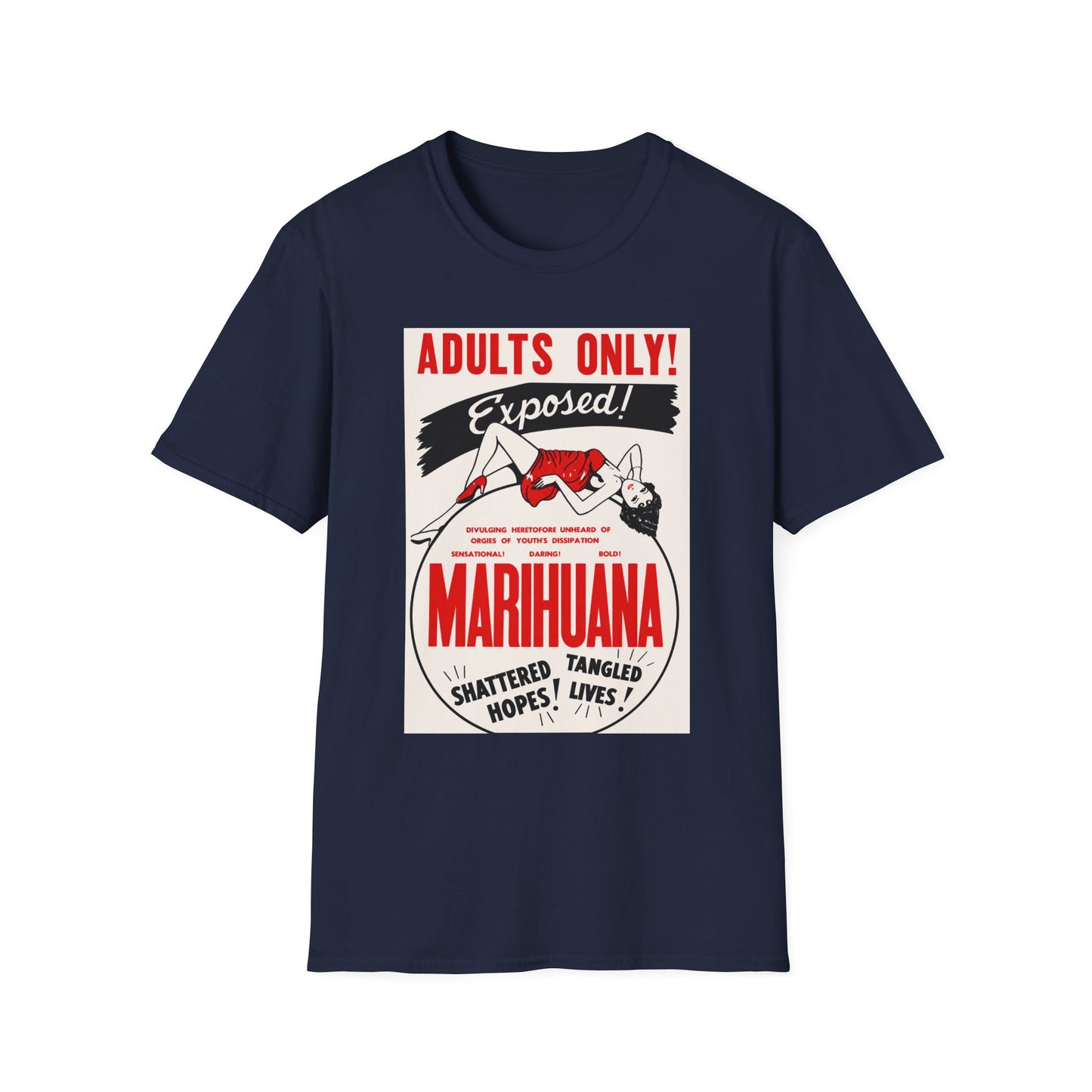 Adults Only Exposed! Retro Pinup Marijuana Propaganda T-Shirt