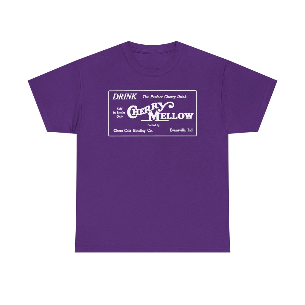 1922 Cherry Mellow Retro Beverage Logo Tee Evansville
