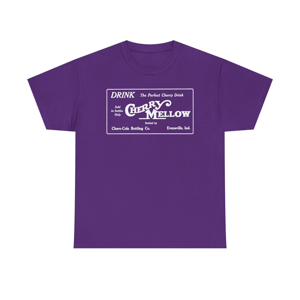 1922 Cherry Mellow Retro Beverage Logo Tee Evansville