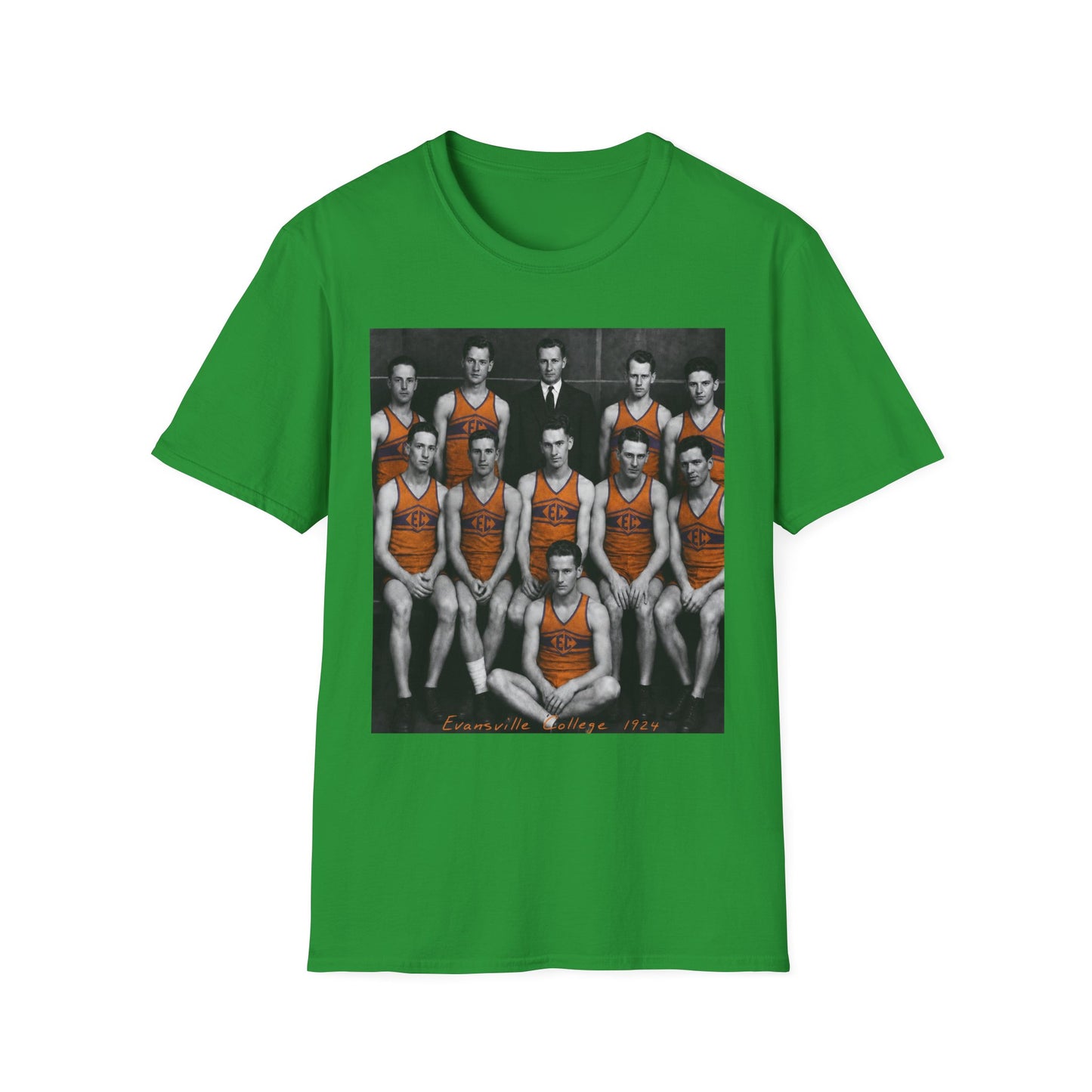 Vintage 1924 Evansville College Basketball Photo T-Shirt