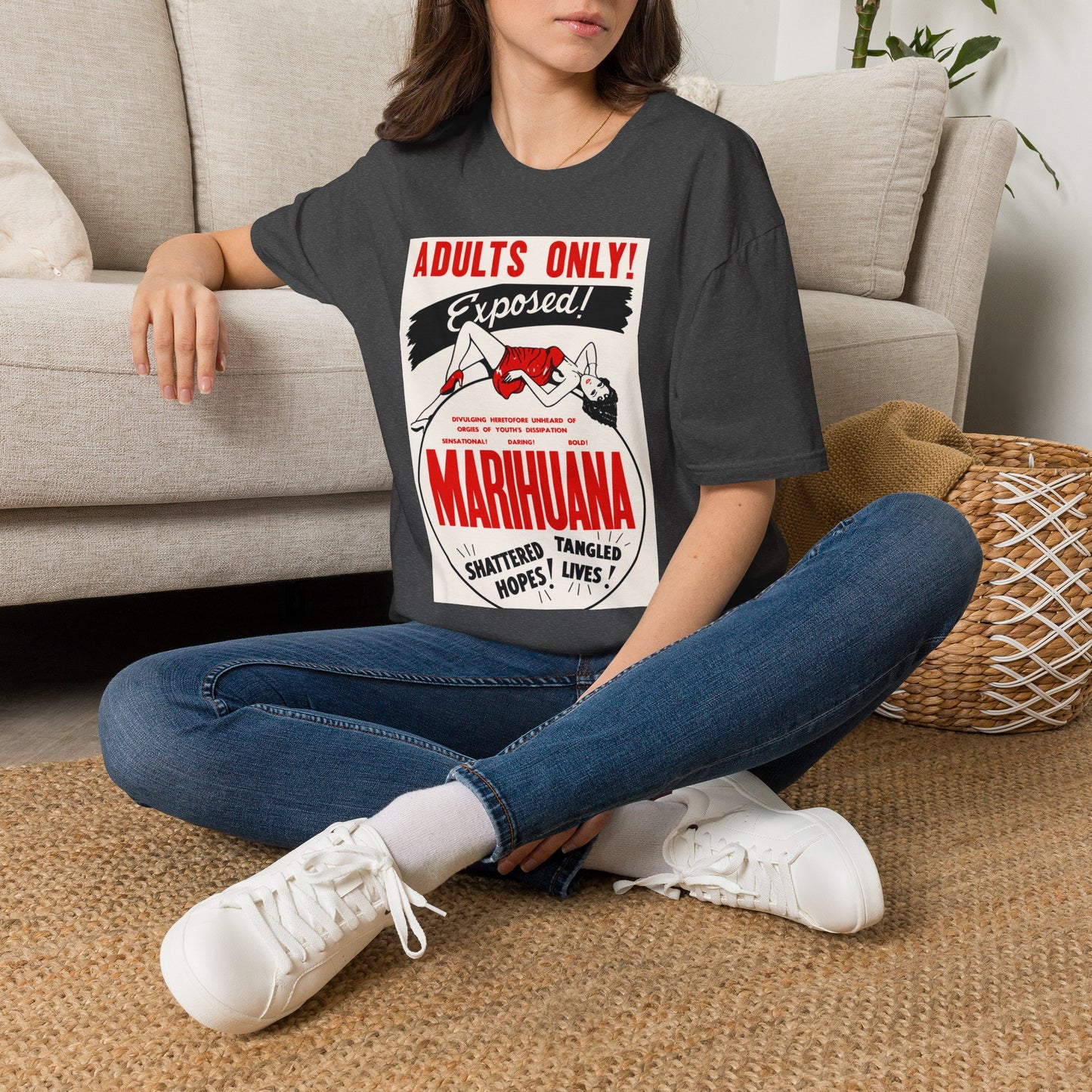 Adults Only Exposed! Retro Pinup Marijuana Propaganda T-Shirt