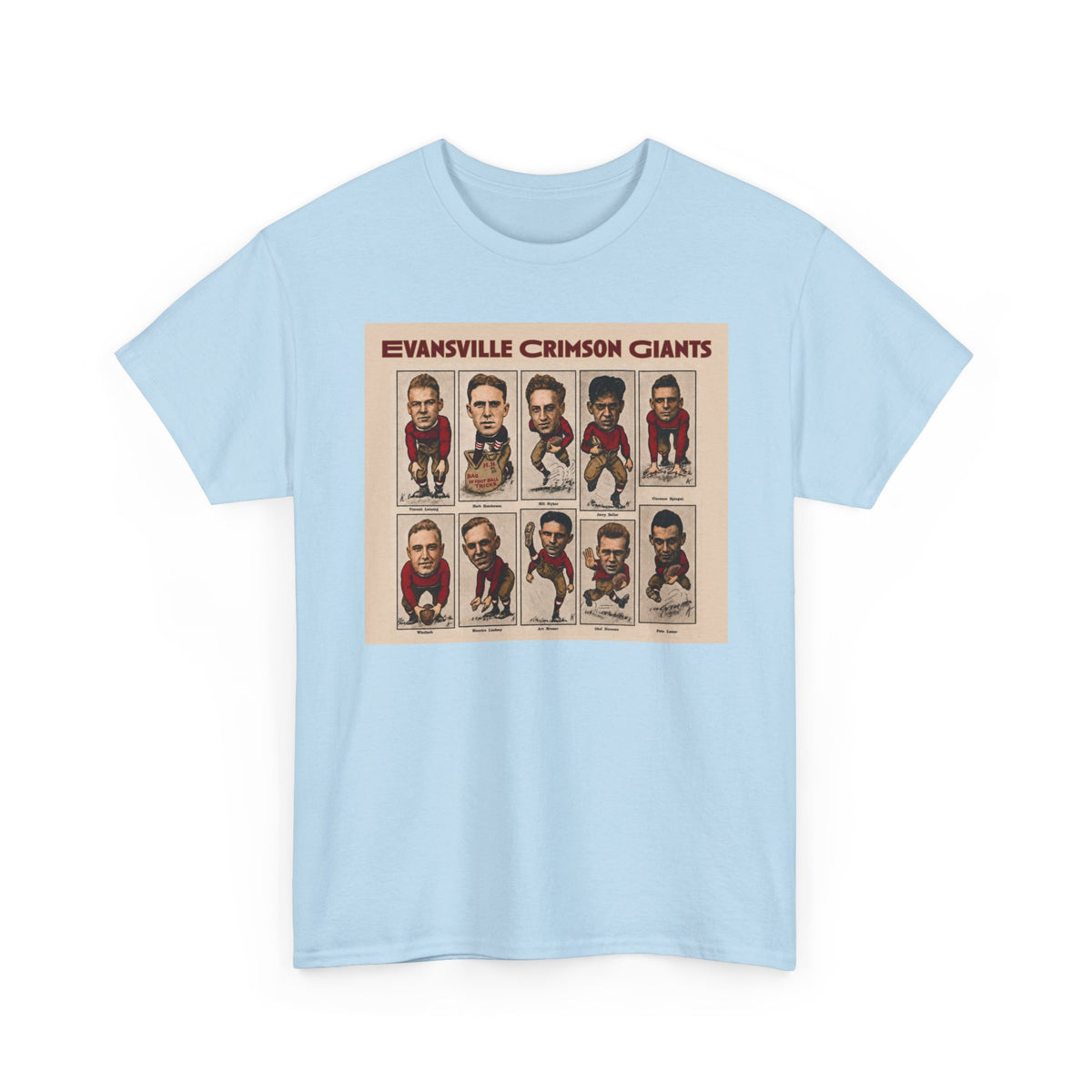 Evansville Crimson Giants Vintage Football Player Card Tee