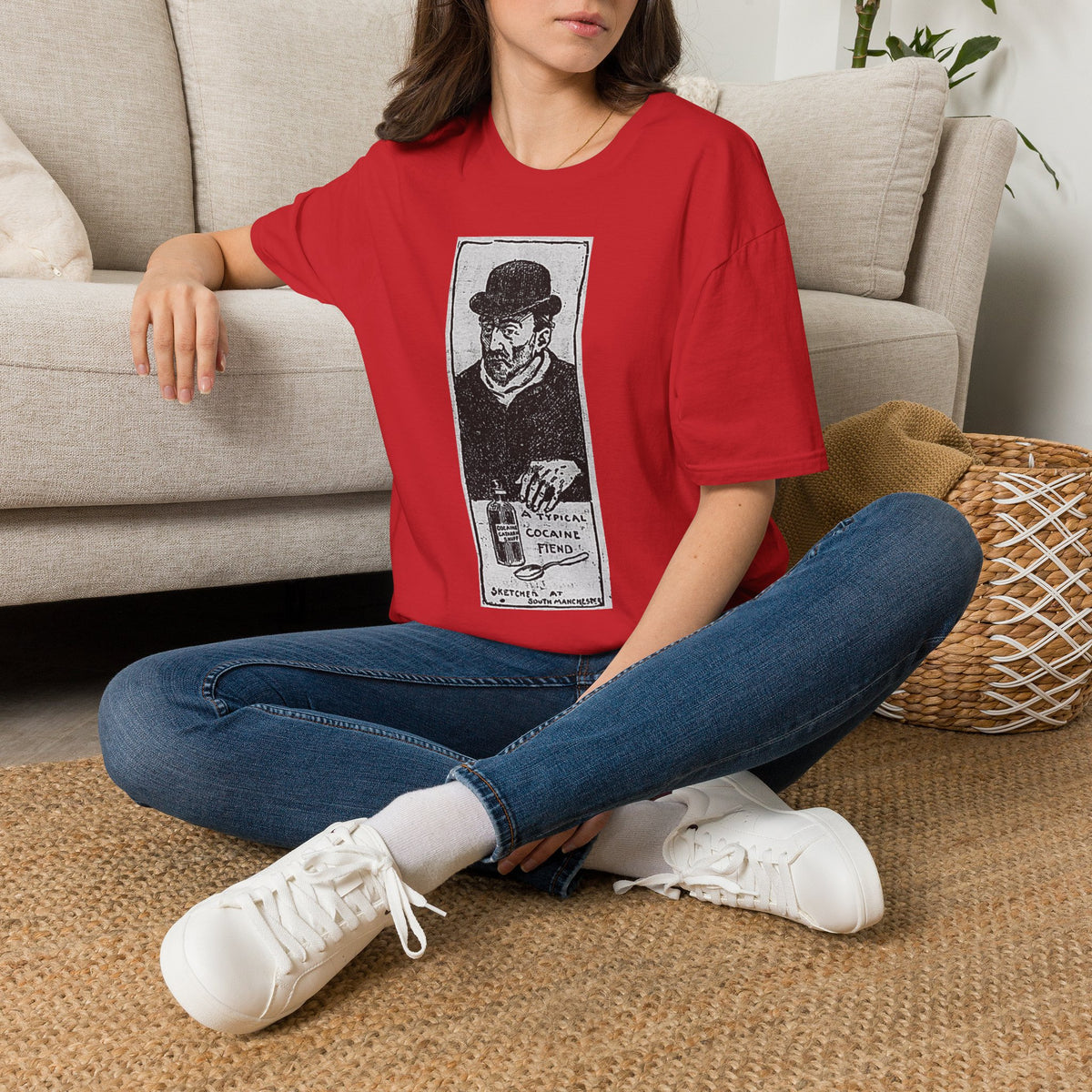 Vintage 'A Typical Cocaine Fiend' Newspaper Cartoon T-Shirt
