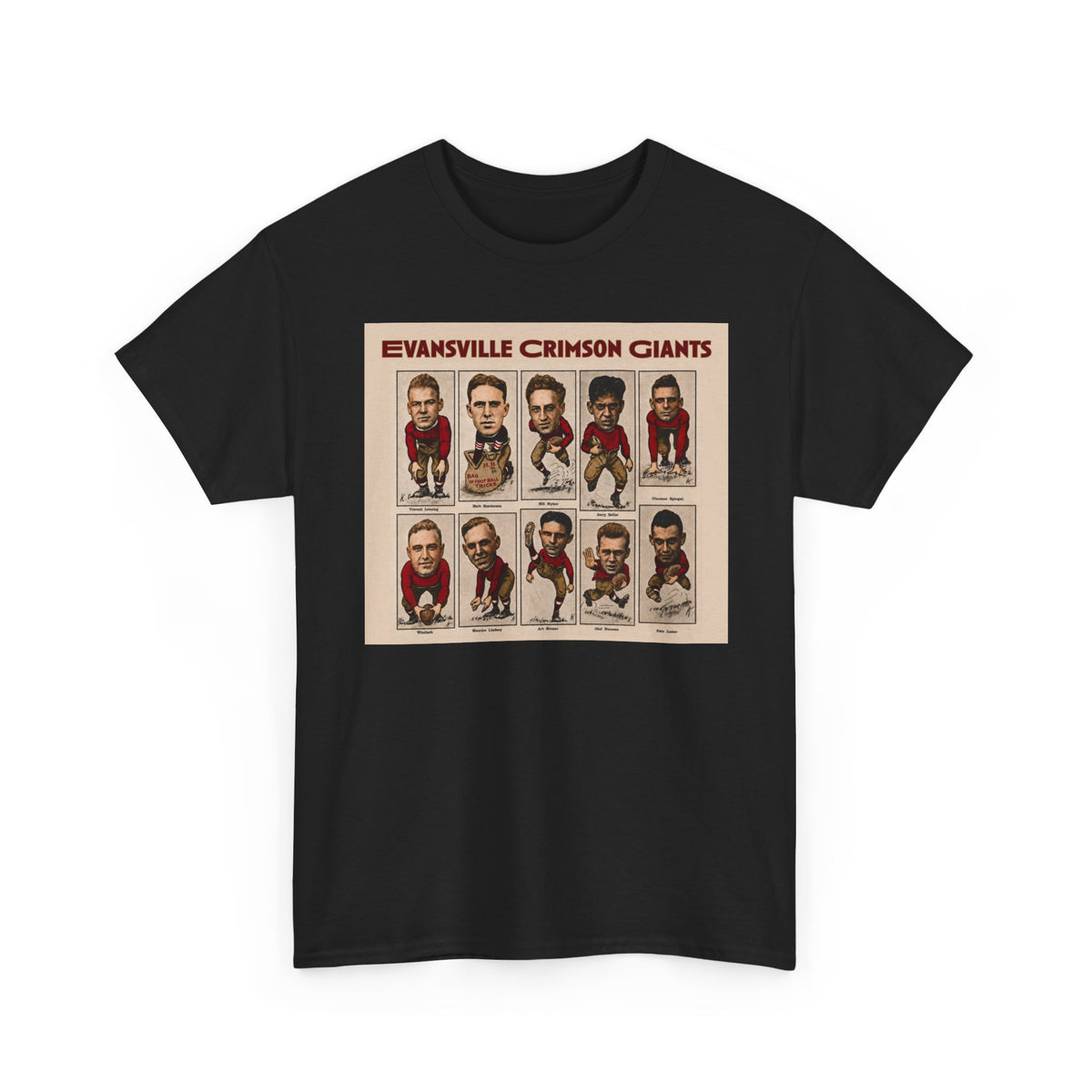 Evansville Crimson Giants Vintage Football Player Card Tee