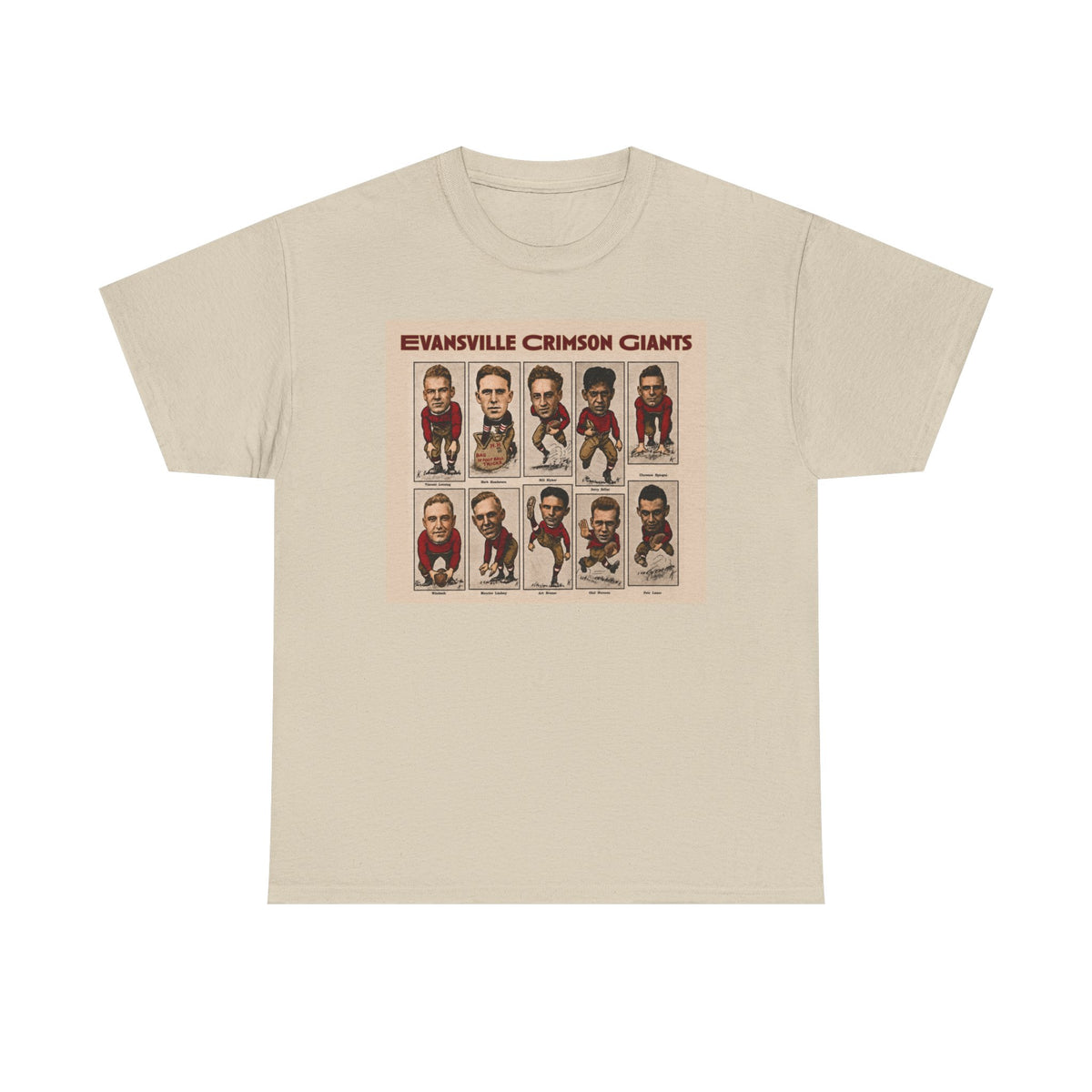 Evansville Crimson Giants Vintage Football Player Card Tee