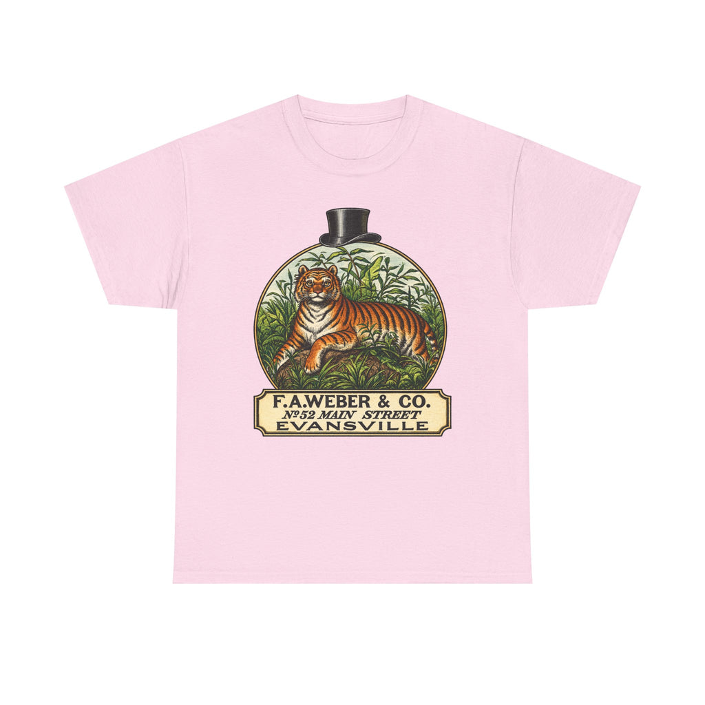 Goofy Tiger Crest Tee —1870 F.A. Weber & Co. Evansville Vintage Logo T-Shirt