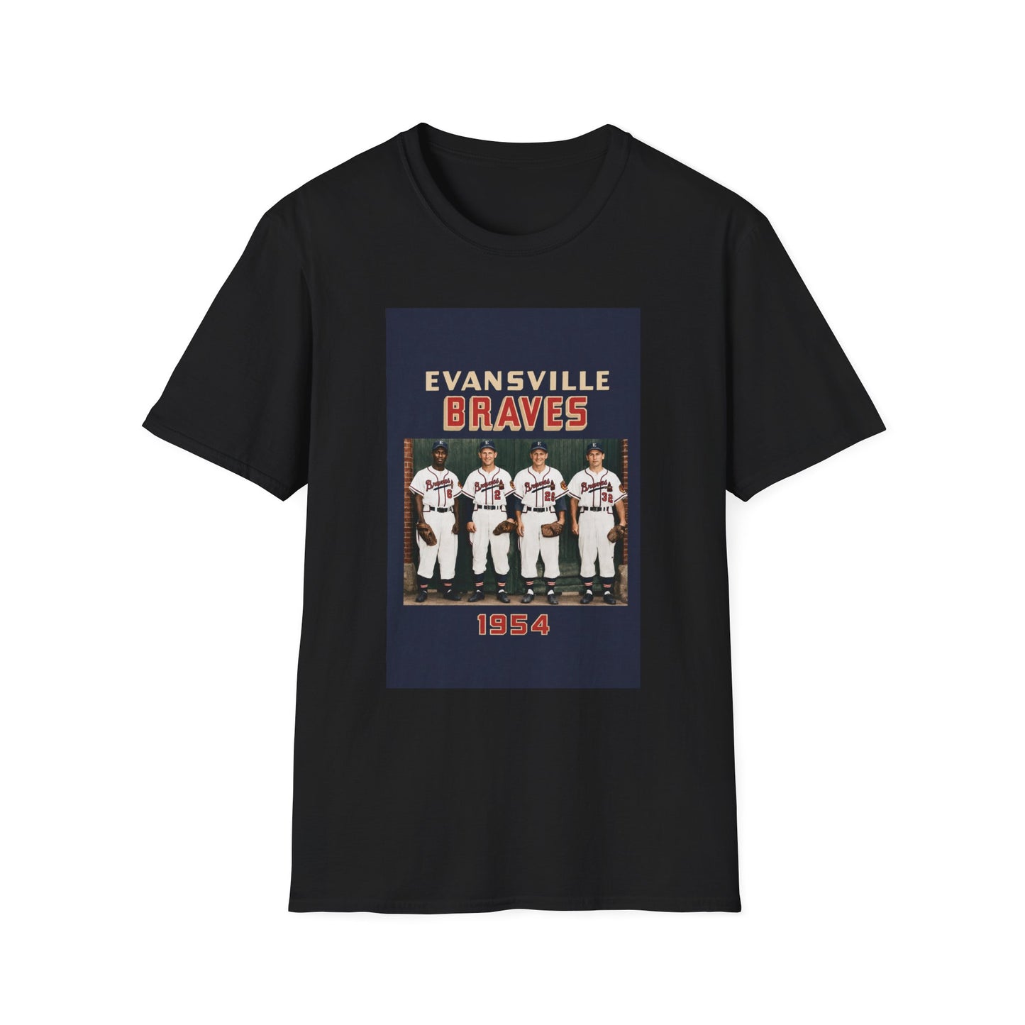Evansville Braves Vintage Baseball T-Shirt — 1954 Team Photo