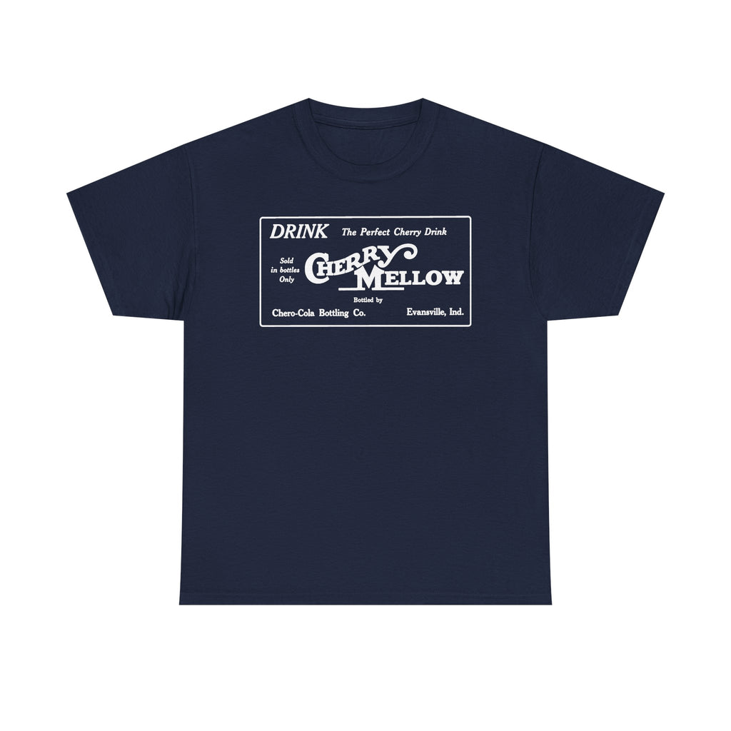 1922 Cherry Mellow Retro Beverage Logo Tee Evansville