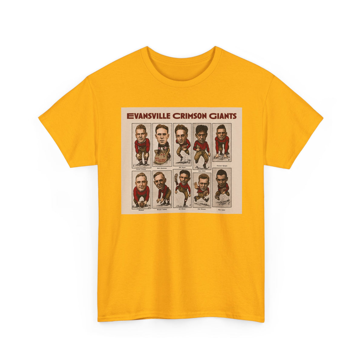Evansville Crimson Giants Vintage Football Player Card Tee