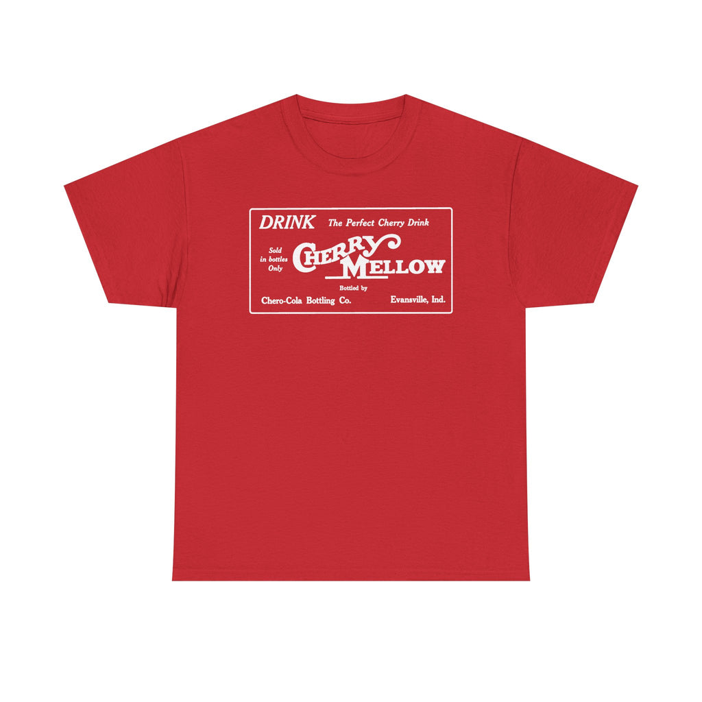 1922 Cherry Mellow Retro Beverage Logo Tee Evansville
