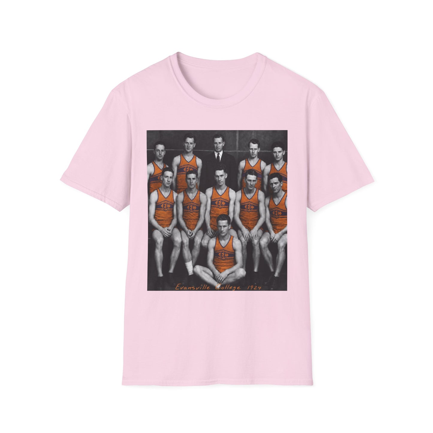 Vintage 1924 Evansville College Basketball Photo T-Shirt