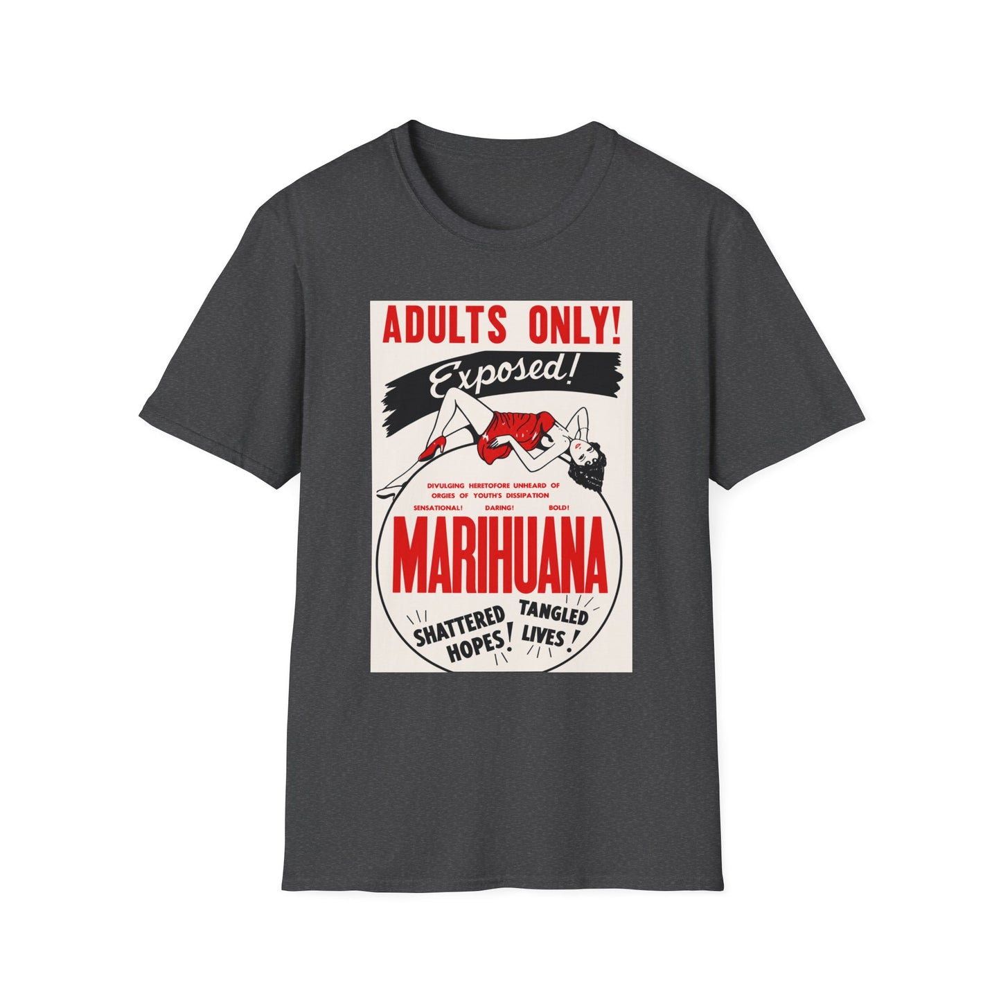 Adults Only Exposed! Retro Pinup Marijuana Propaganda T-Shirt